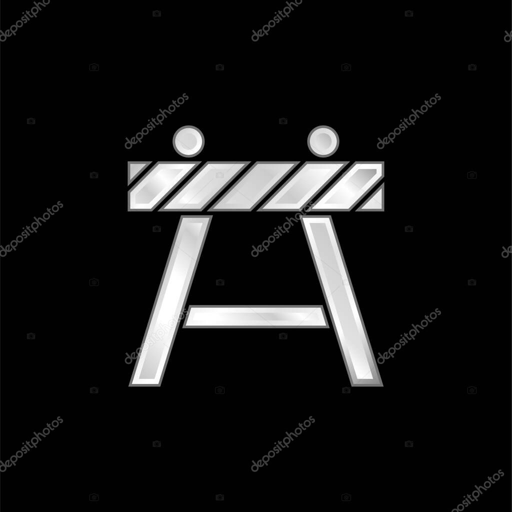 Barricade silver plated metallic icon