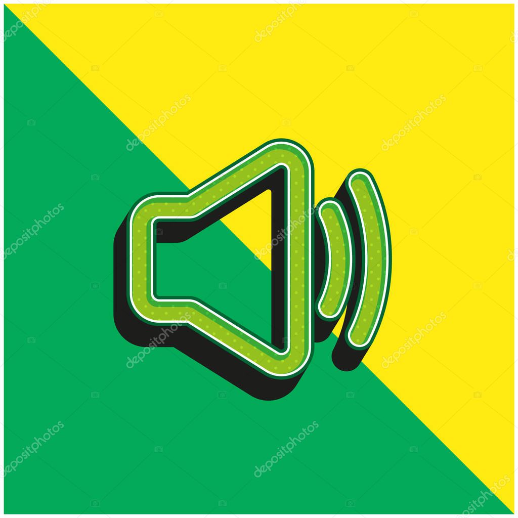 Audio Green and yellow modern 3d vector icon logo