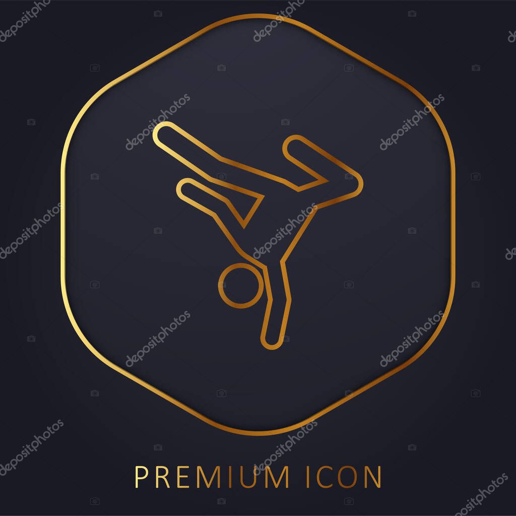 Breakdance golden line premium logo or icon