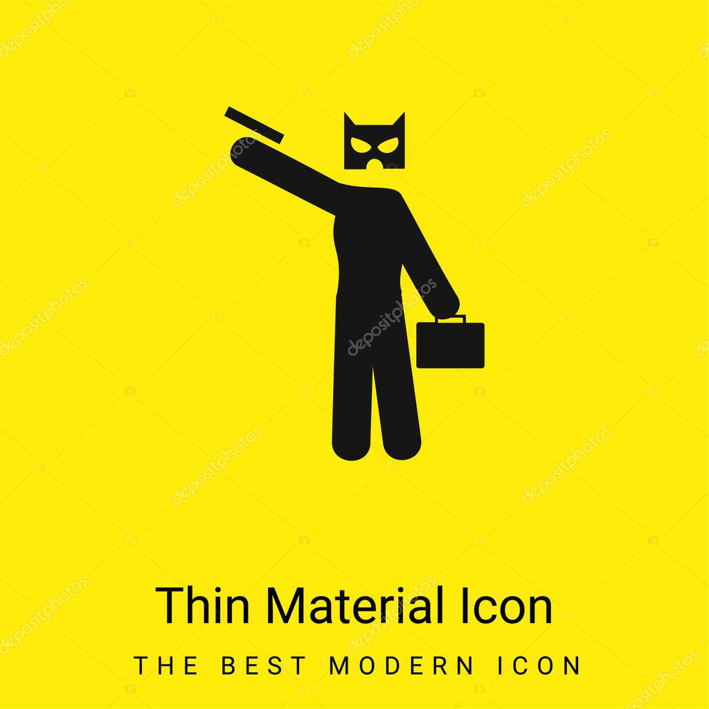 Bank Robbery minimal bright yellow material icon