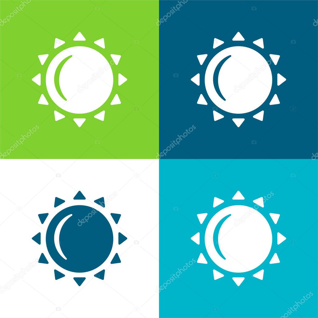 Big Sun Flat four color minimal icon set
