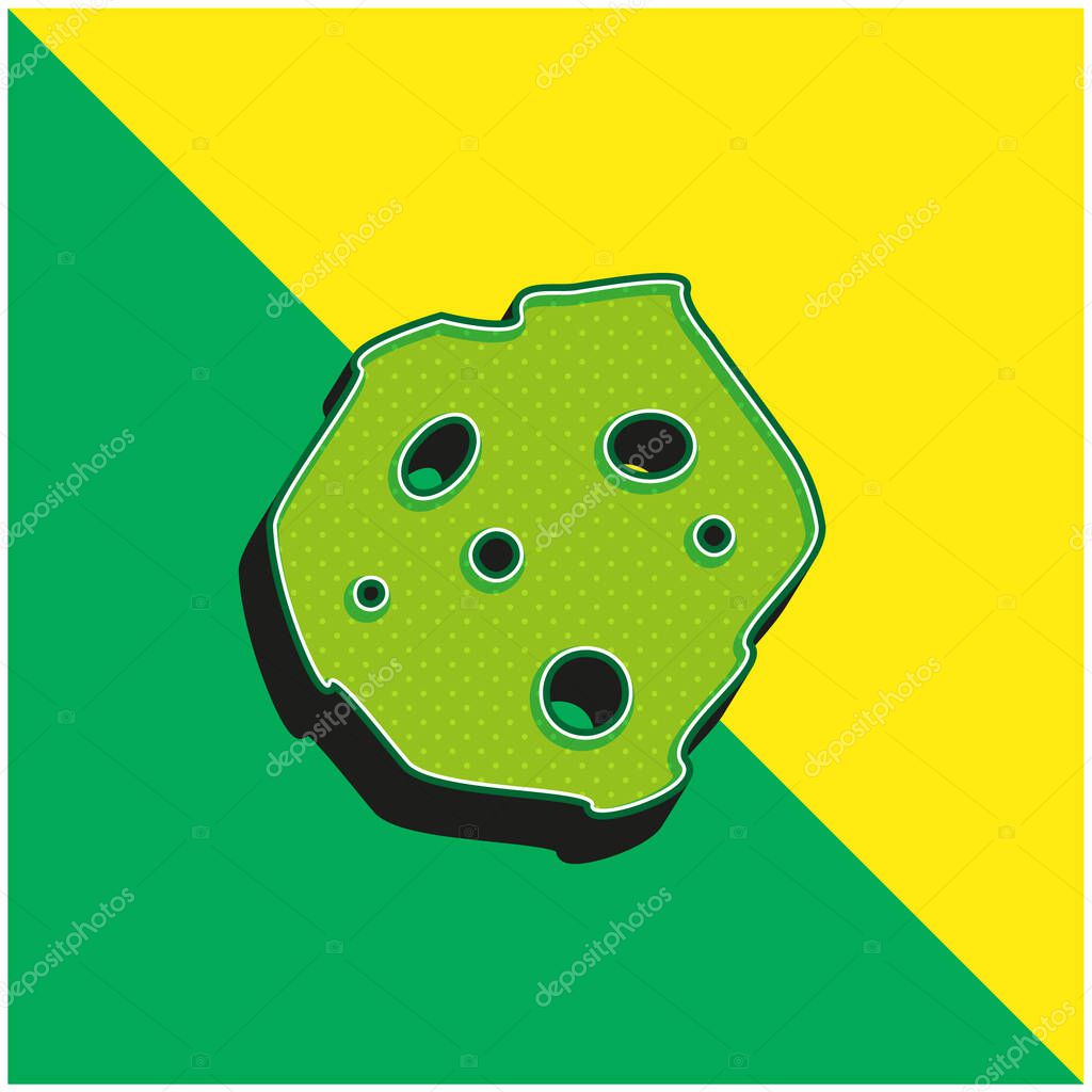 Asteroid Green and yellow modern 3d vector icon logo