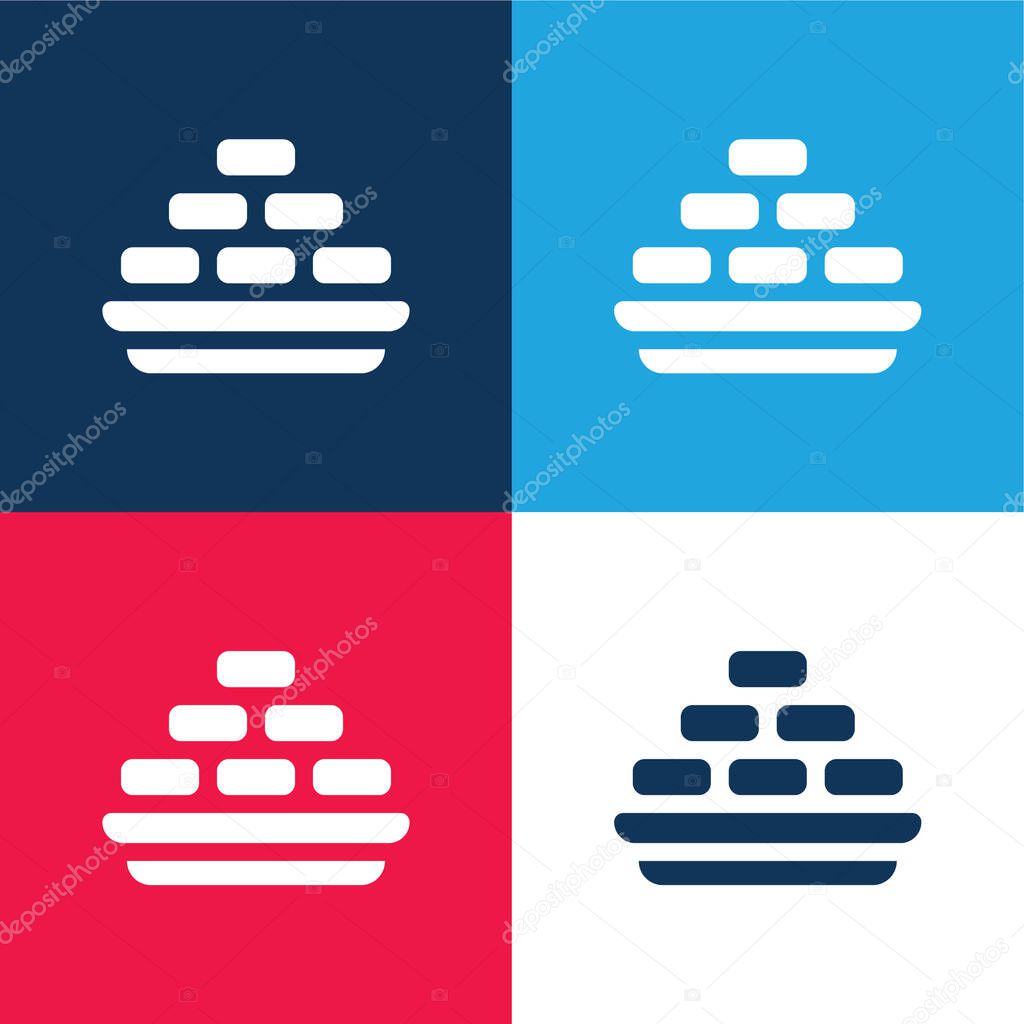 Barfi blue and red four color minimal icon set