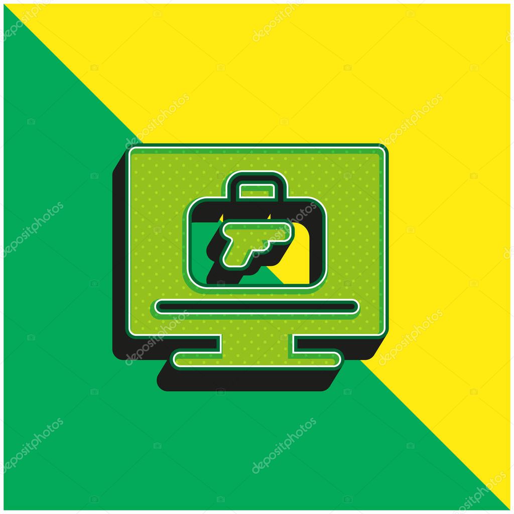 Airport X Ray Machine Green and yellow modern 3d vector icon logo