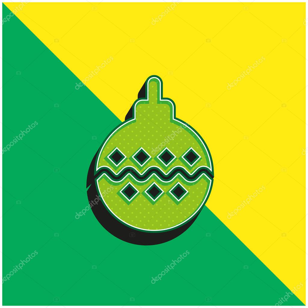 Bauble Green and yellow modern 3d vector icon logo