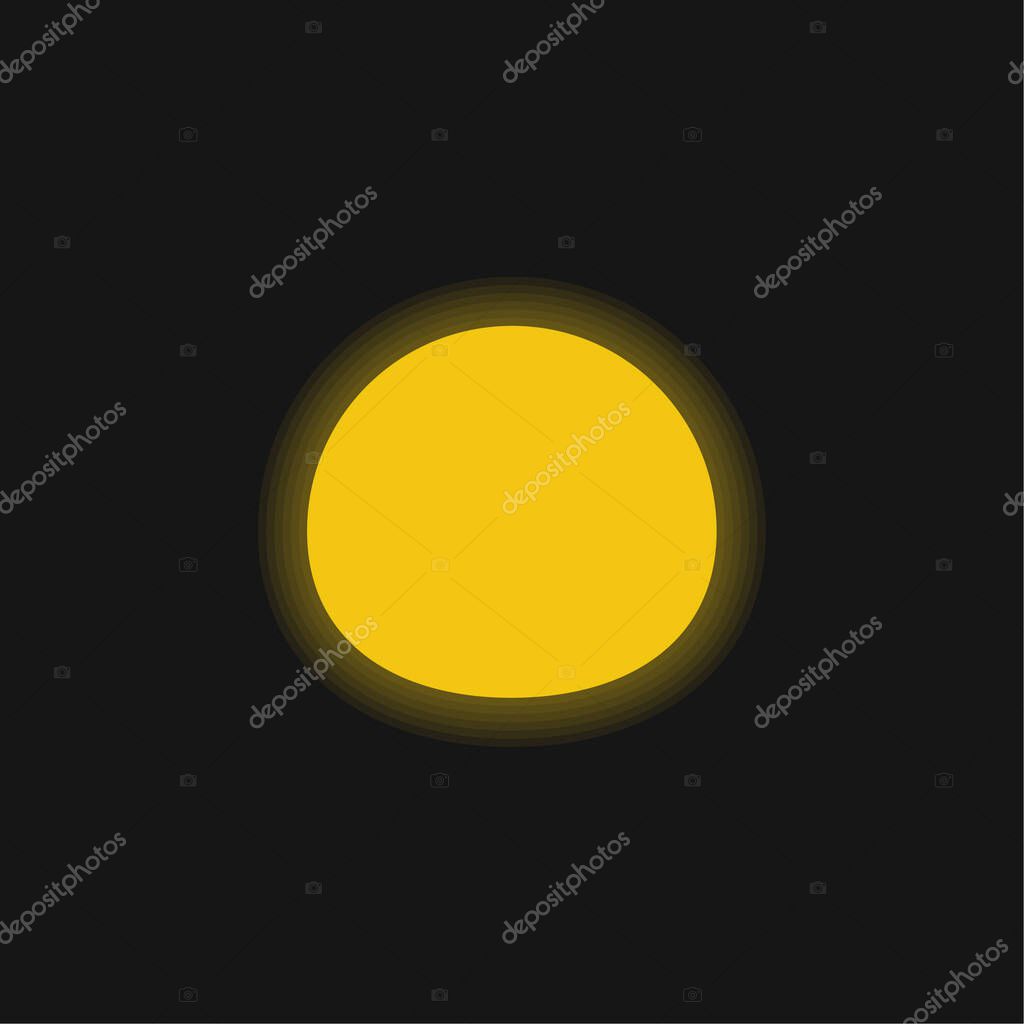 Black Oval yellow glowing neon icon