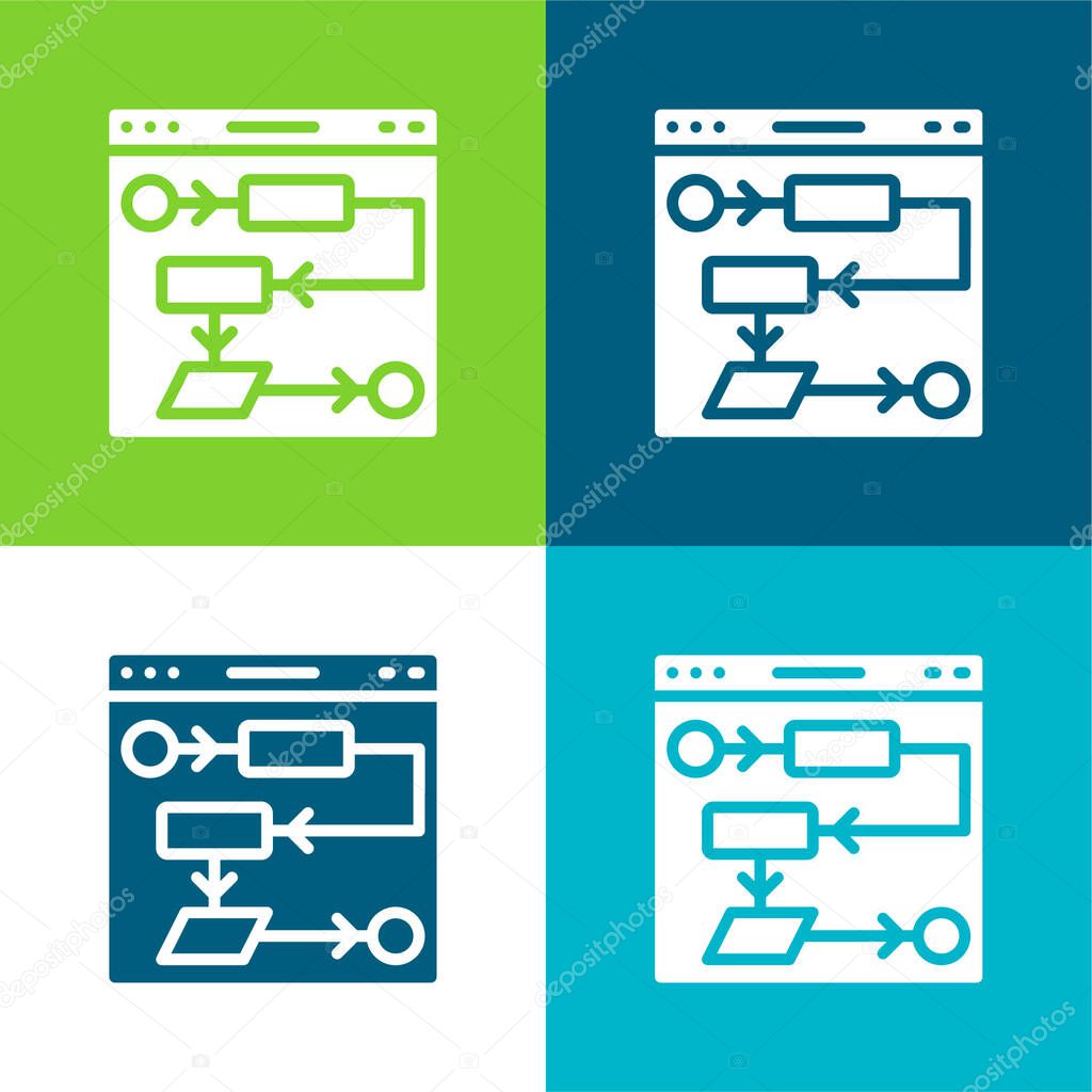 Algorithm Flat four color minimal icon set