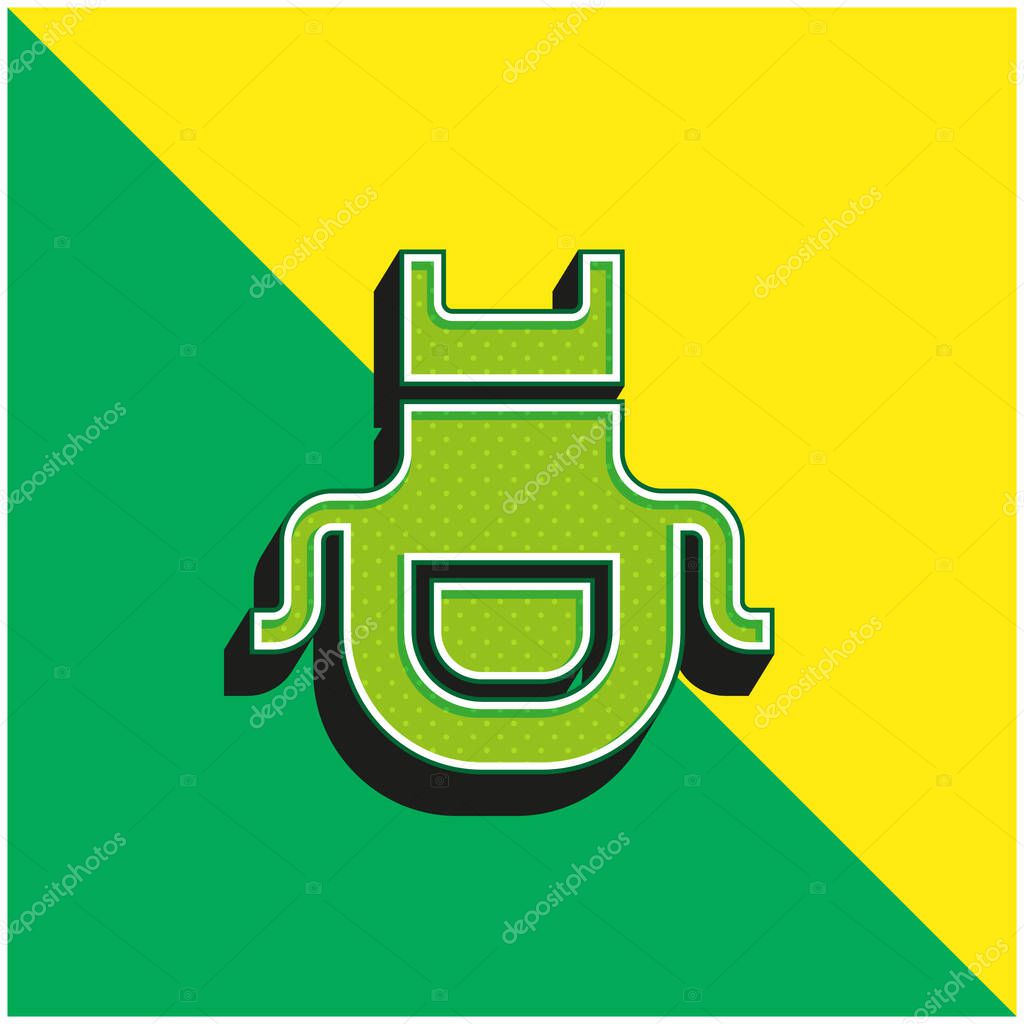 Apron Green and yellow modern 3d vector icon logo