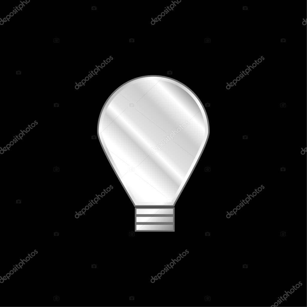 Big Light Bulb silver plated metallic icon