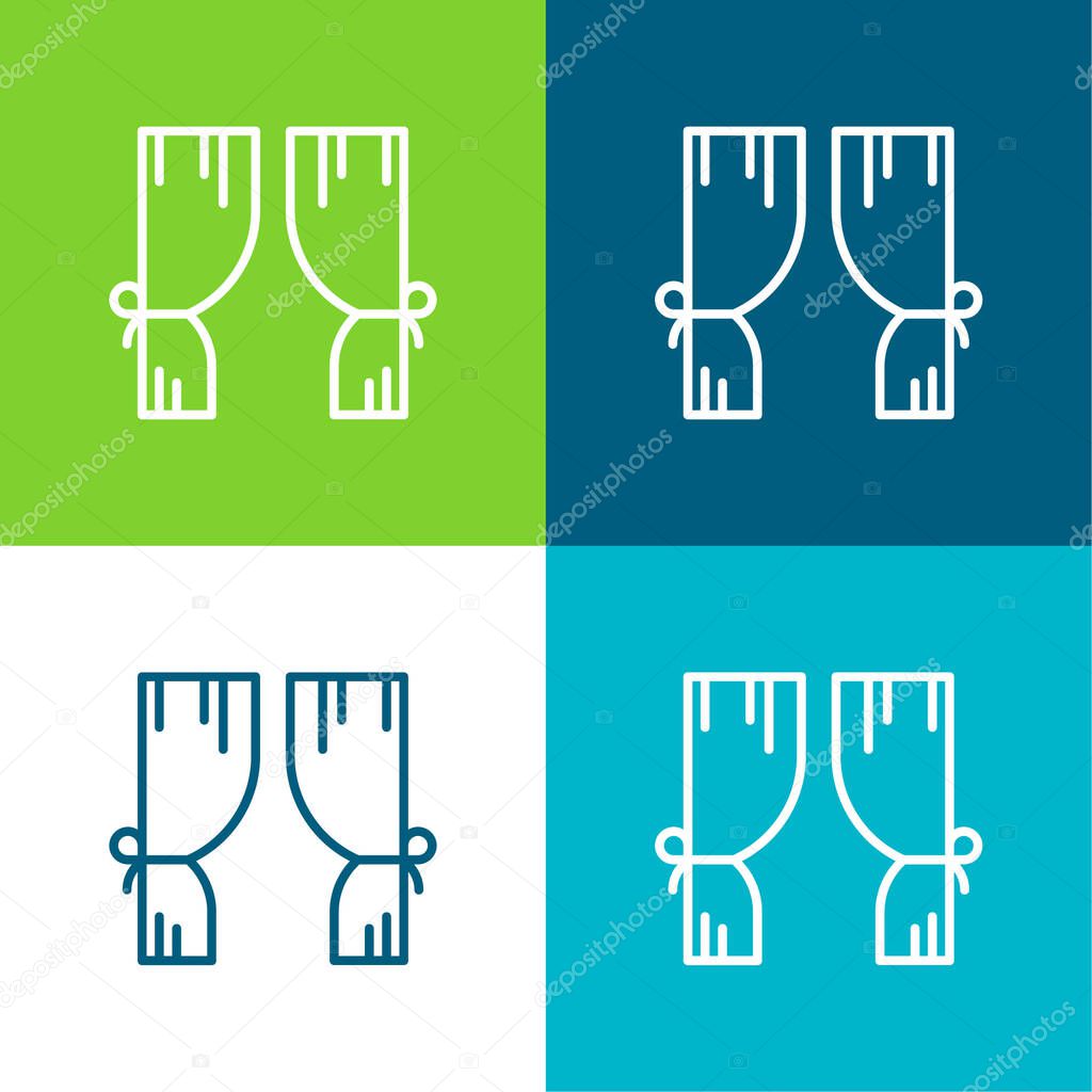 Blinds Flat four color minimal icon set