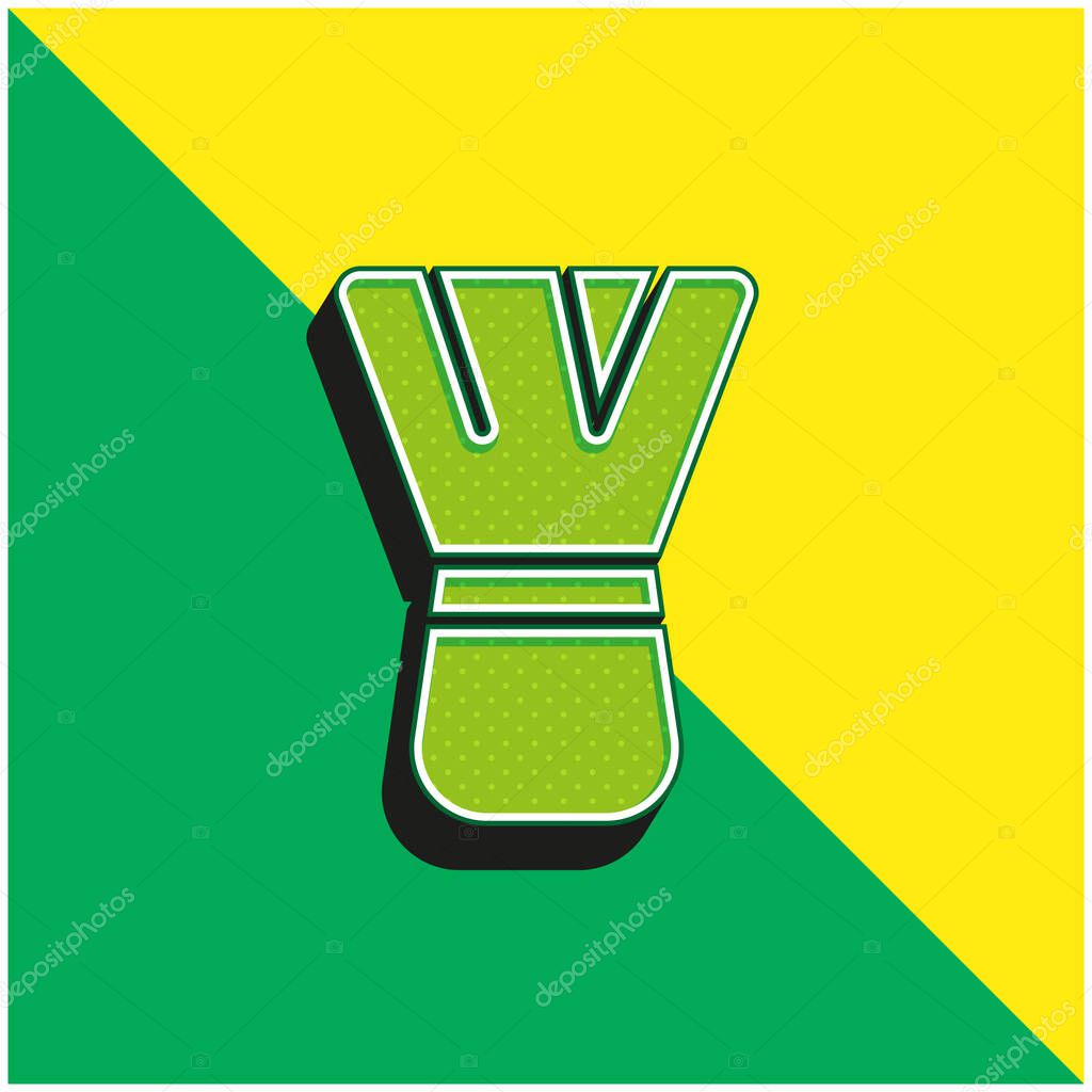 Beauty Green and yellow modern 3d vector icon logo