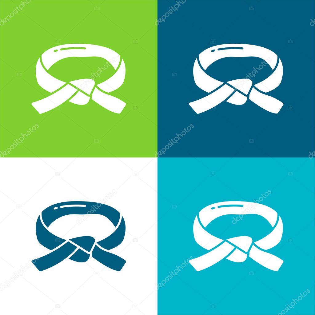 Black Belt Flat four color minimal icon set