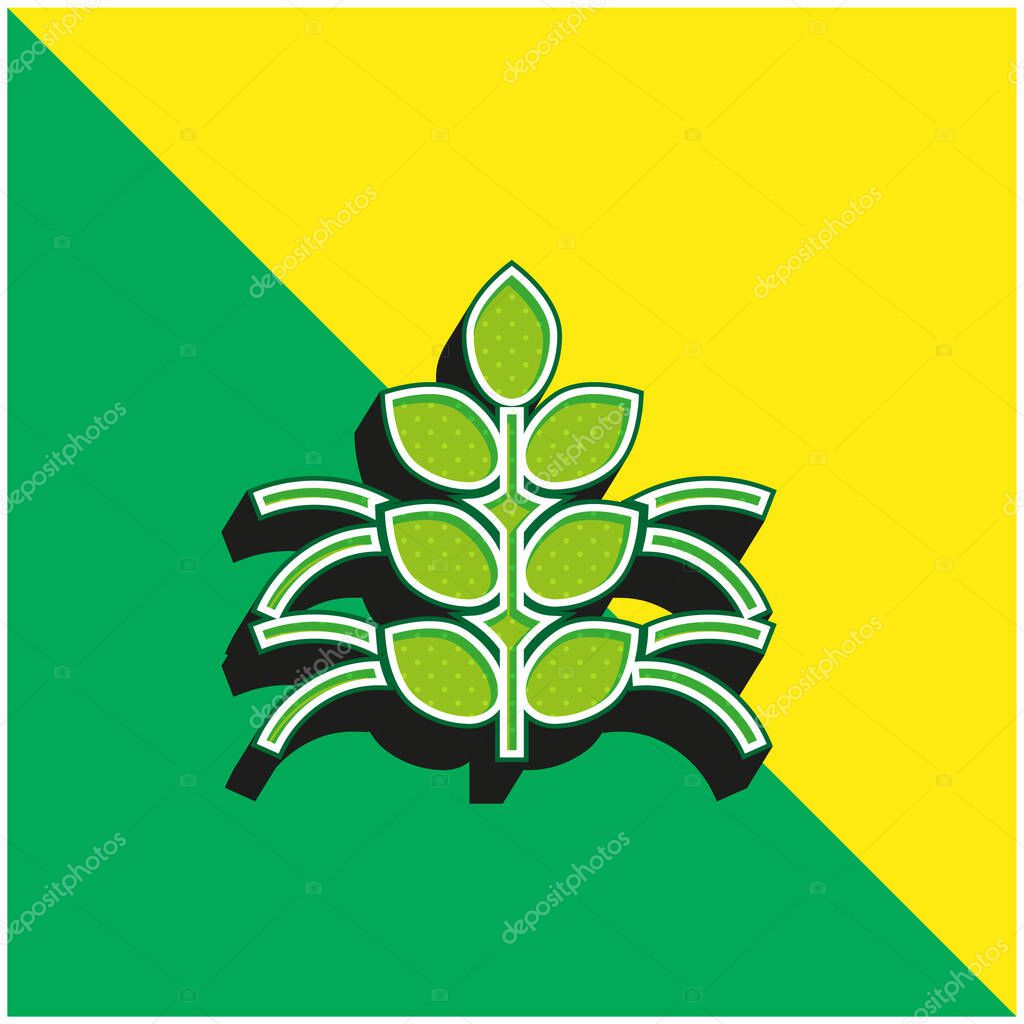 Agronomy Green and yellow modern 3d vector icon logo