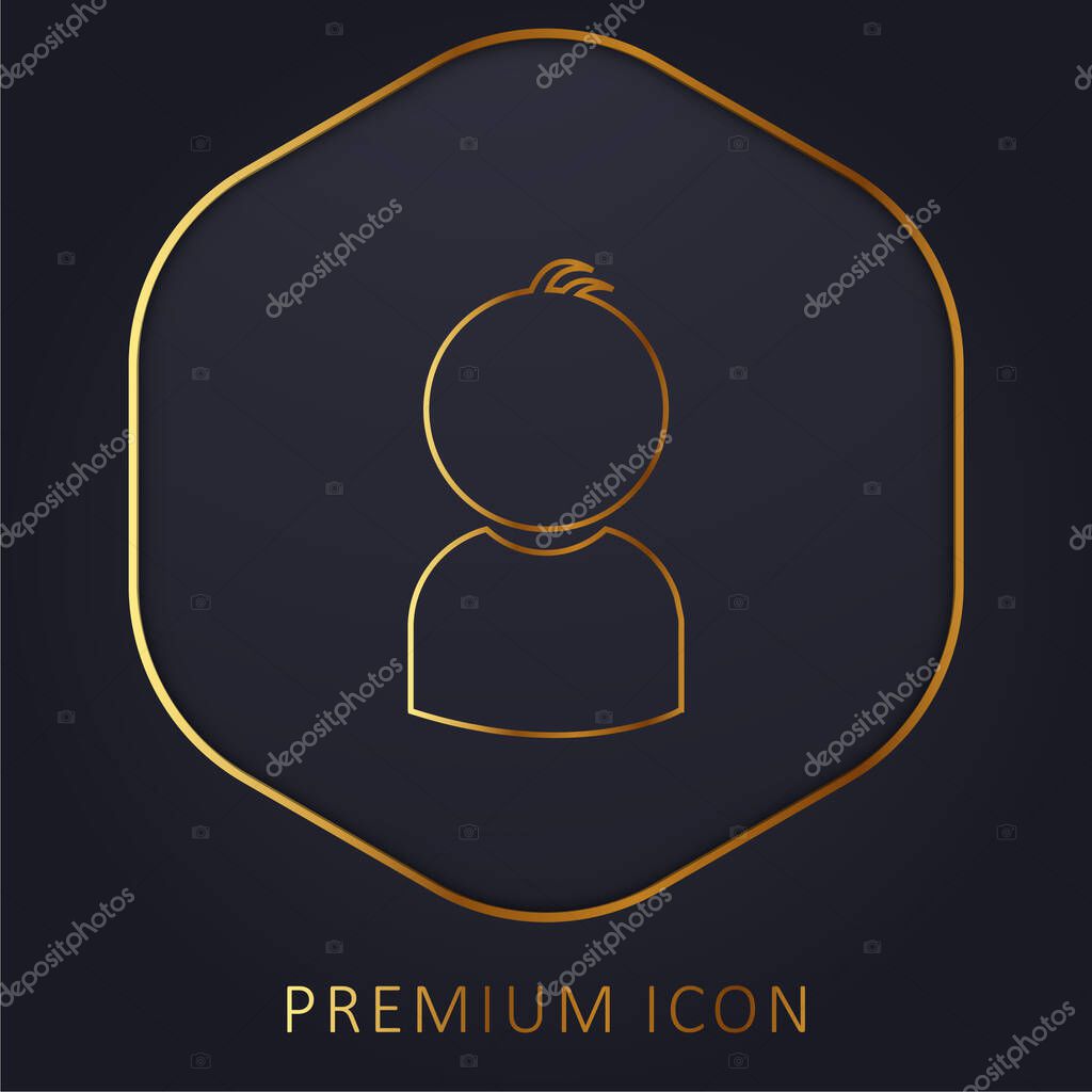 Boy golden line premium logo or icon