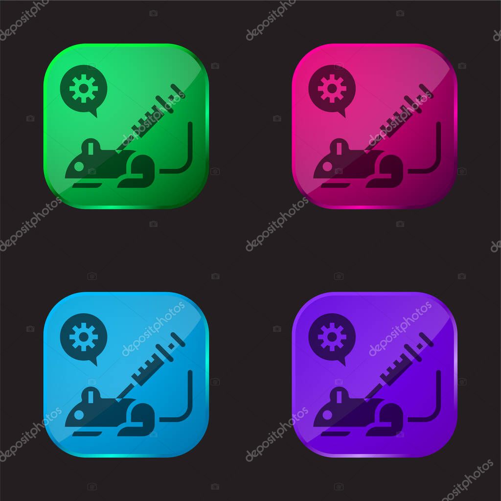 Animal Testing four color glass button icon