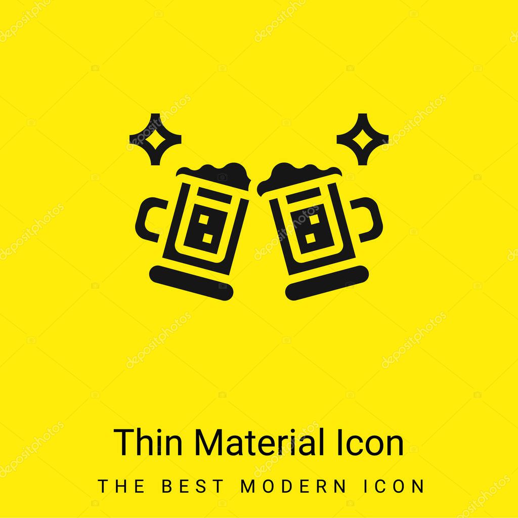 Beer minimal bright yellow material icon