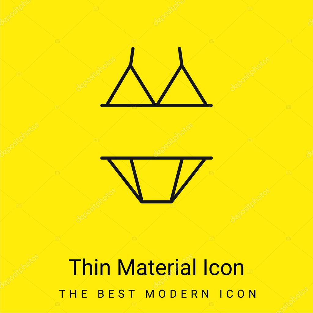 Bikini Outline minimal bright yellow material icon