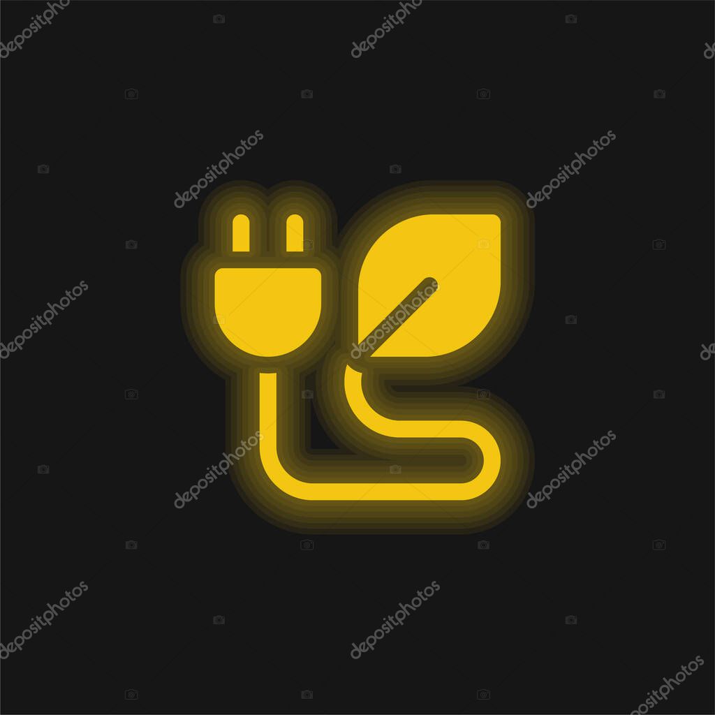 Bio Energy yellow glowing neon icon