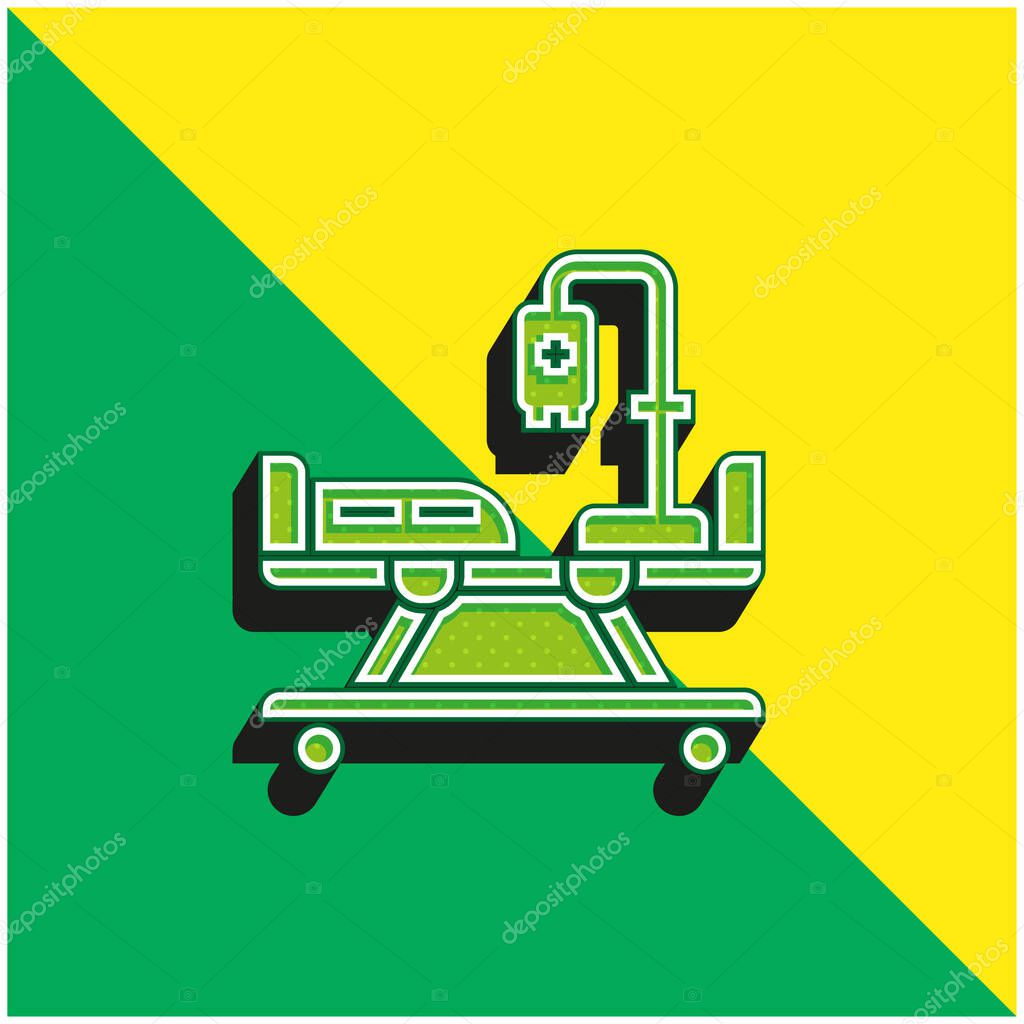 Bed Green and yellow modern 3d vector icon logo