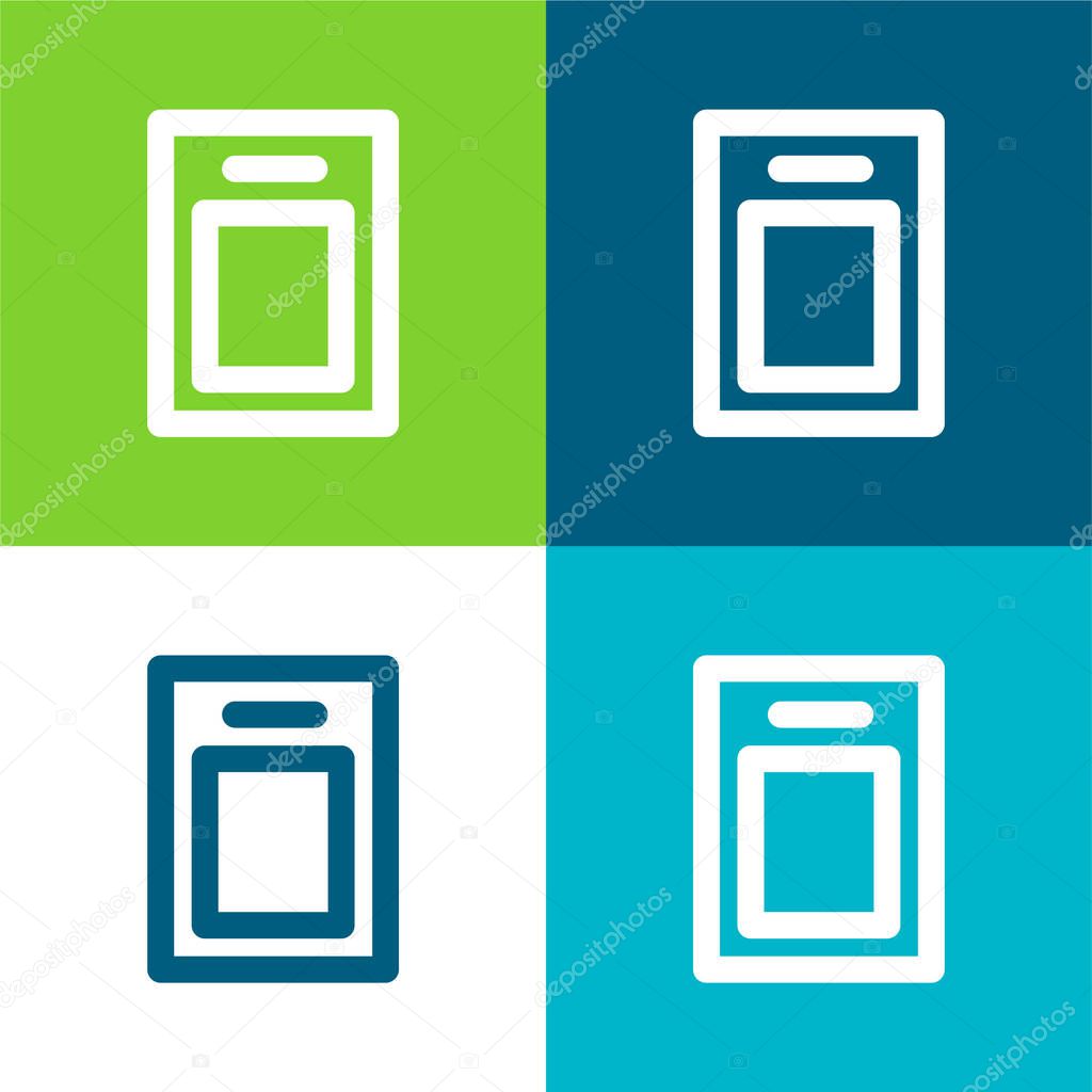 Board Flat four color minimal icon set