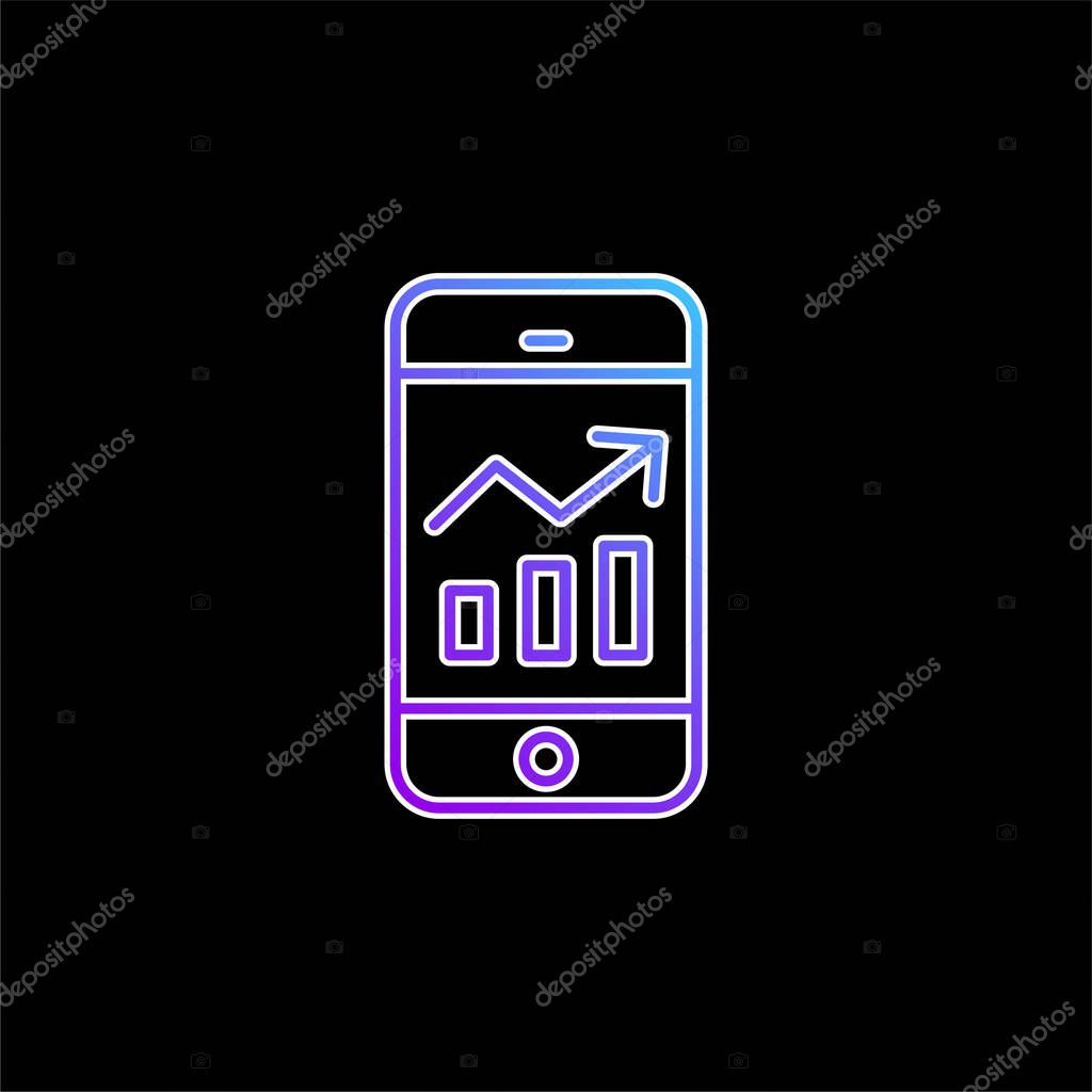 Analytics blue gradient vector icon