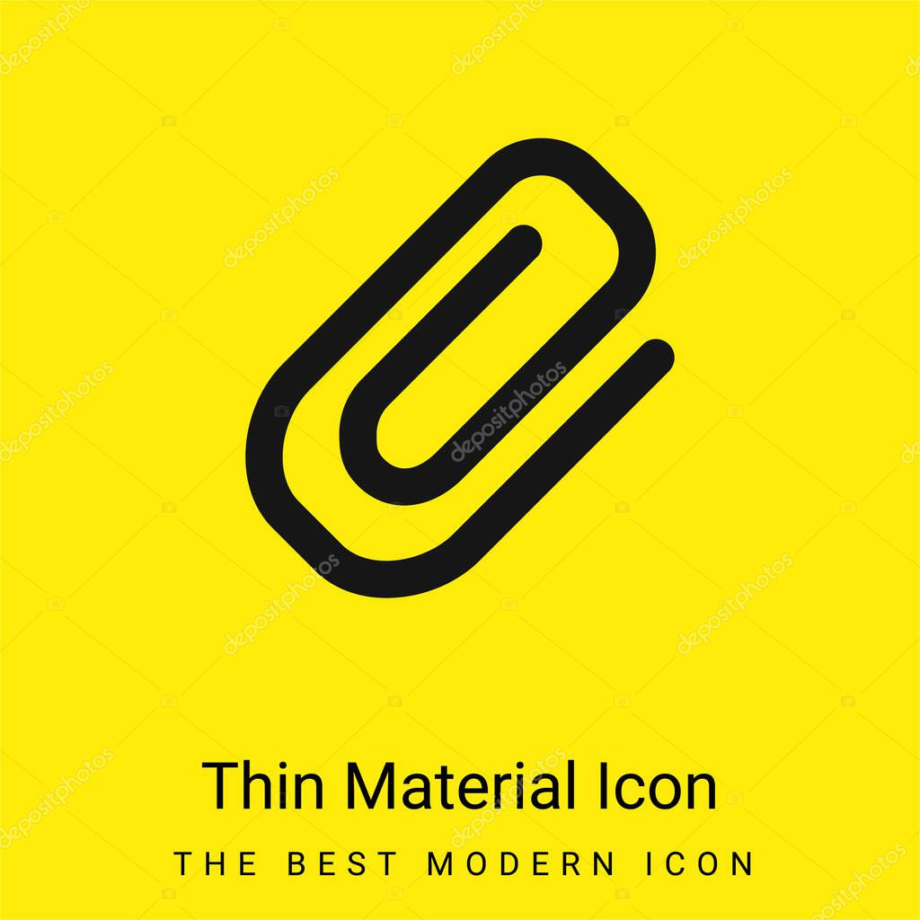 Attachment Diagonal Symbol Of A Paperclip minimal bright yellow material icon