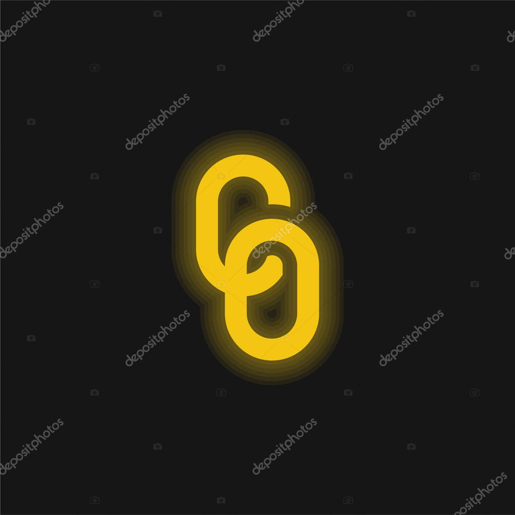 Big Chain yellow glowing neon icon