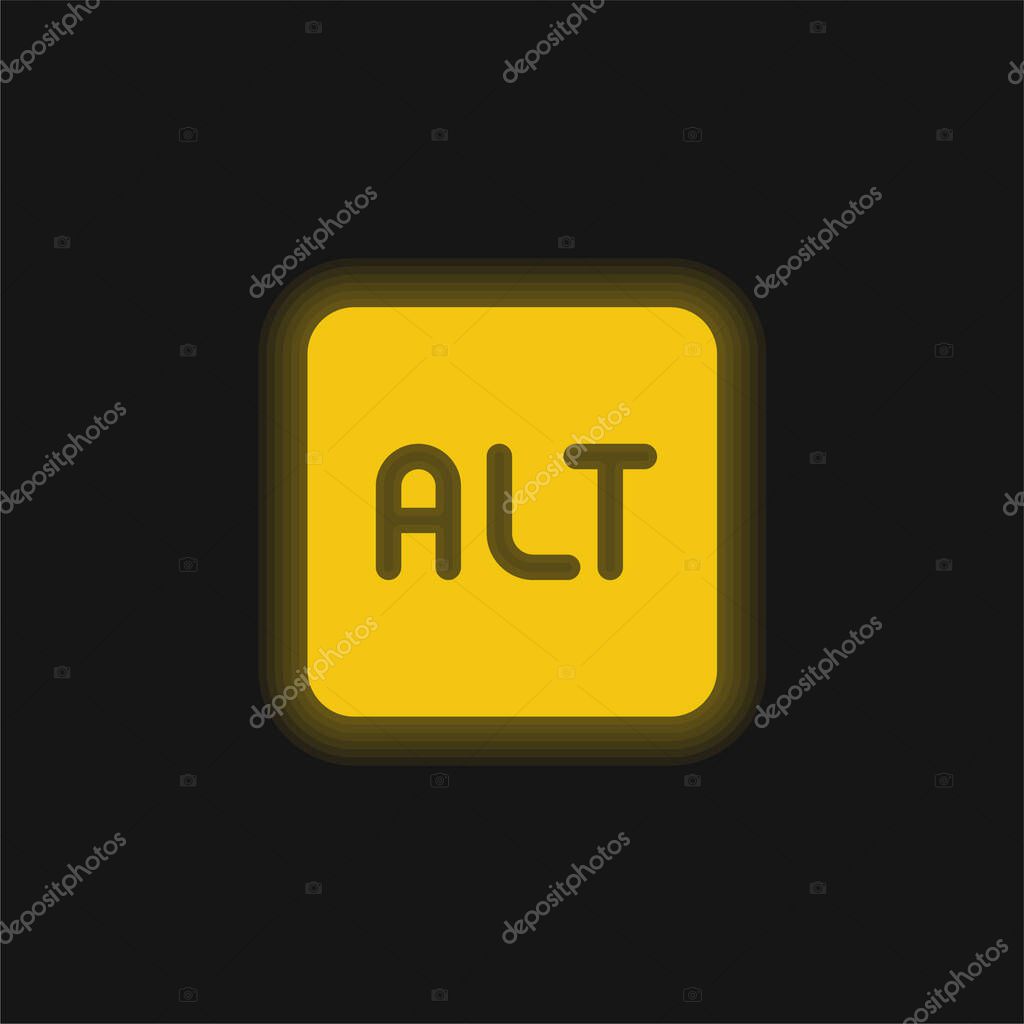 Alt yellow glowing neon icon