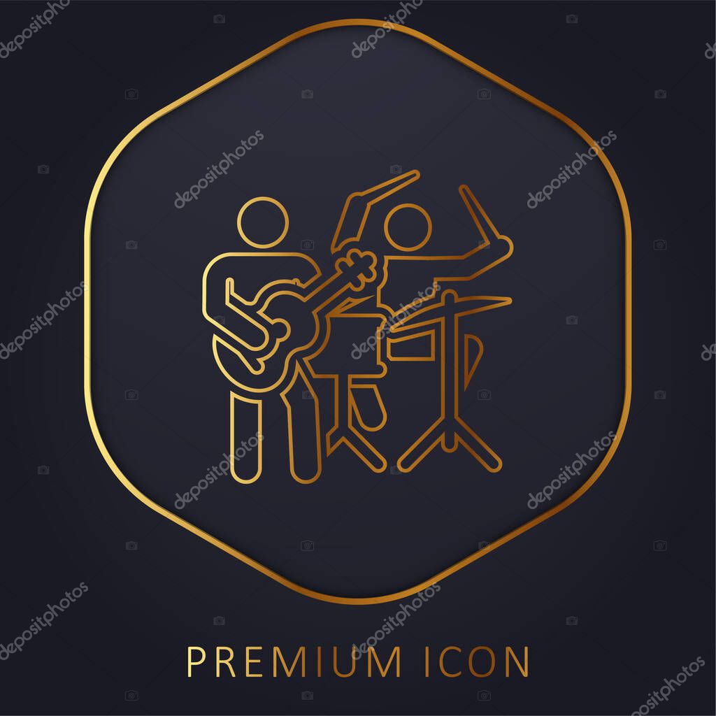 Band golden line premium logo or icon