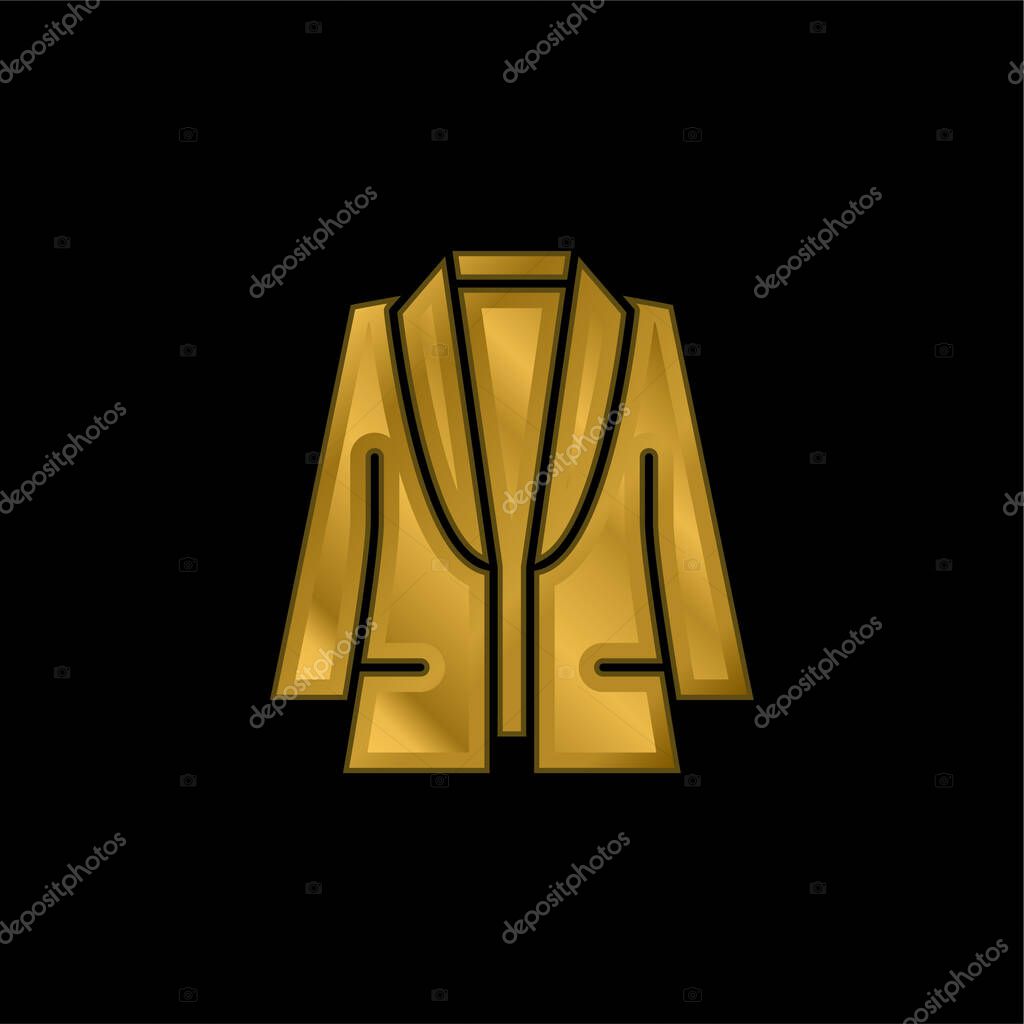 Blazer gold plated metalic icon or logo vector