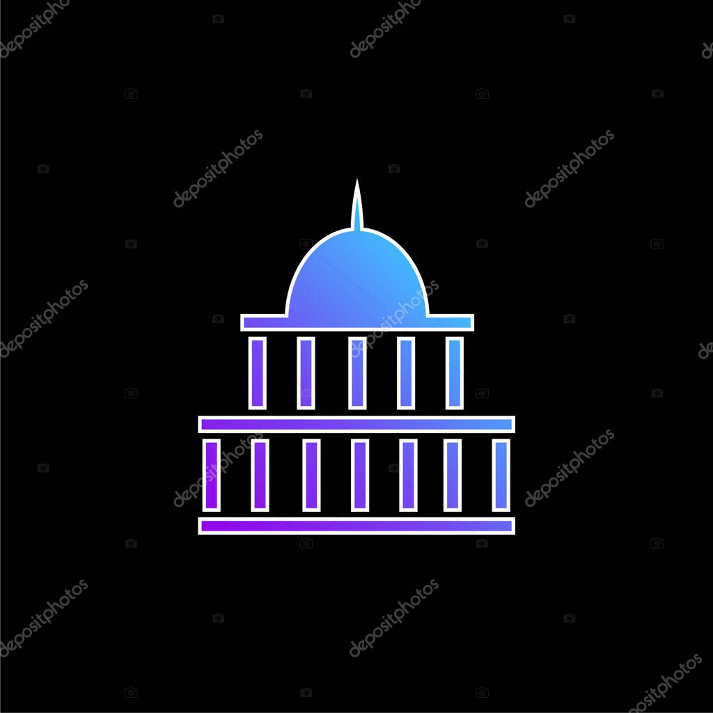 American Government Building blue gradient vector icon