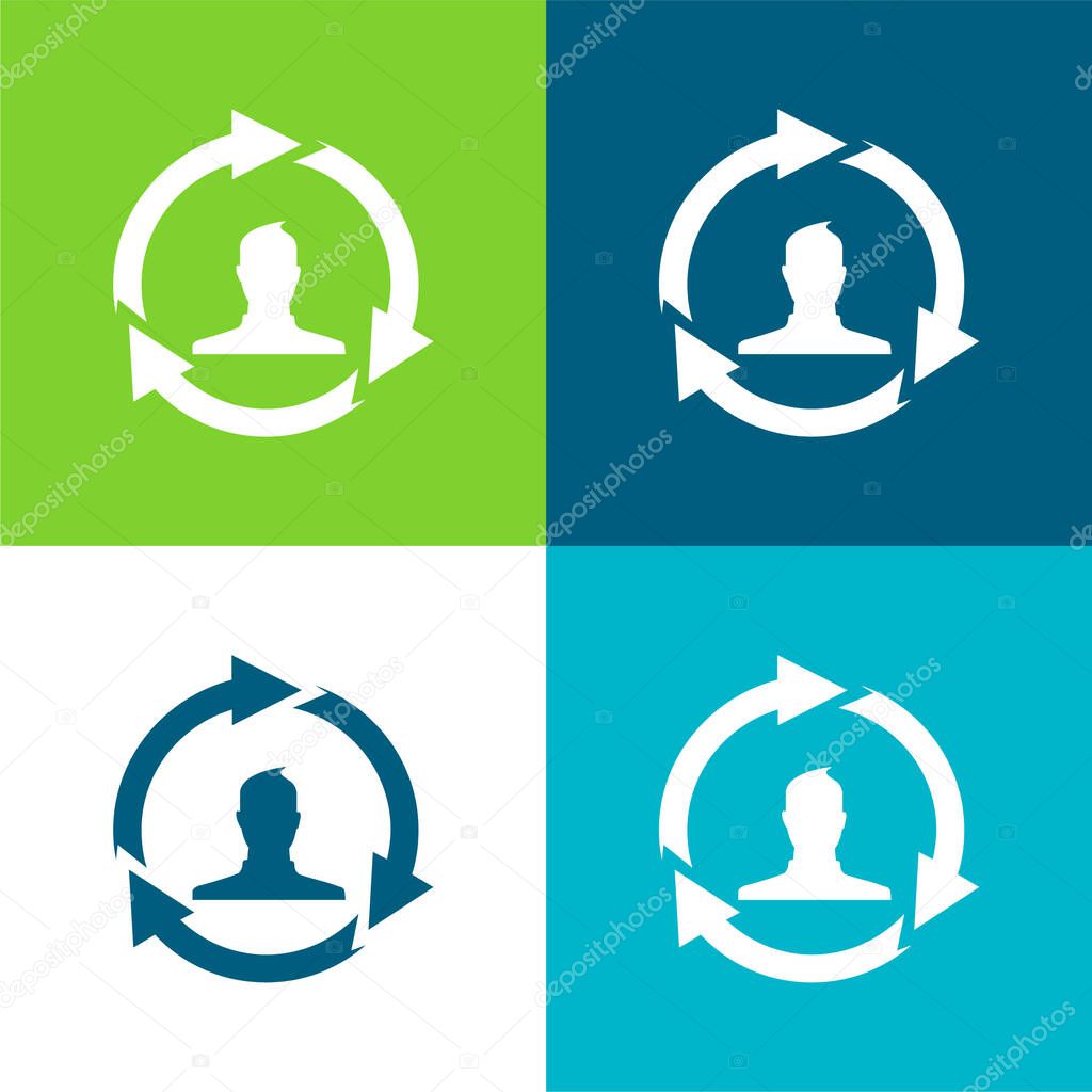 Affiliate Marketing Flat four color minimal icon set