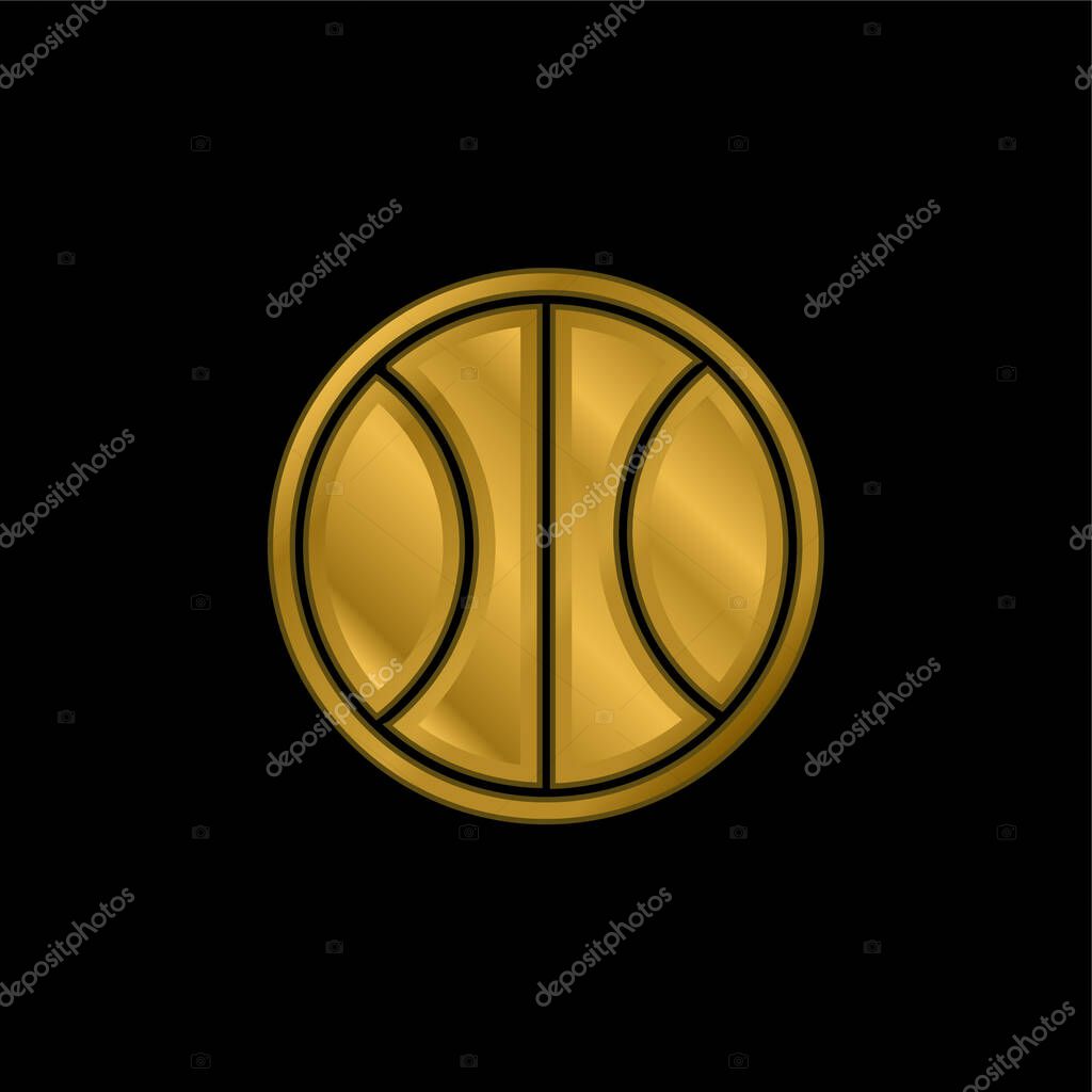 Basketball Ball gold plated metalic icon or logo vector