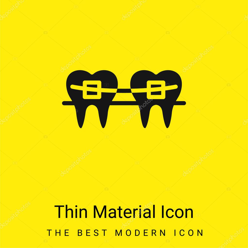 Braces minimal bright yellow material icon