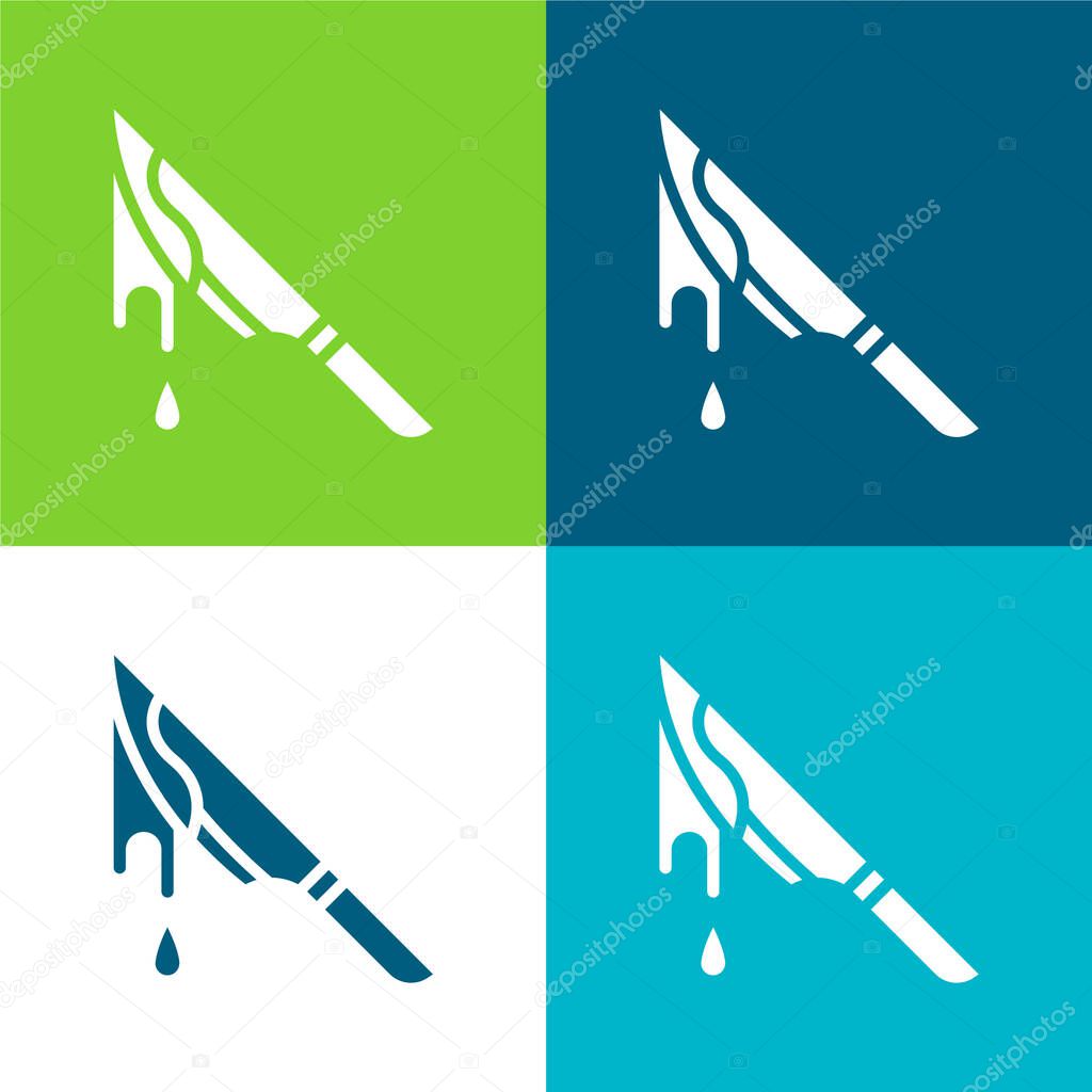 Bloody Flat four color minimal icon set
