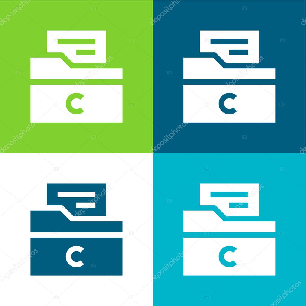 Archive Flat four color minimal icon set