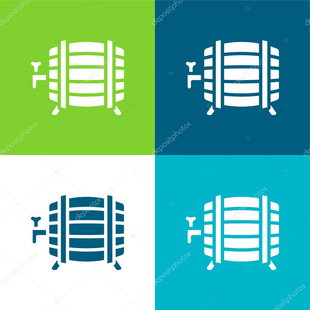 Barrel Flat four color minimal icon set