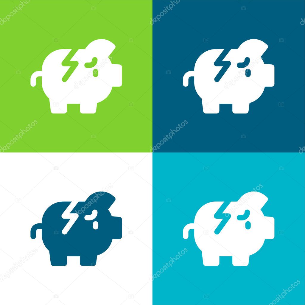Bankrupt Flat four color minimal icon set