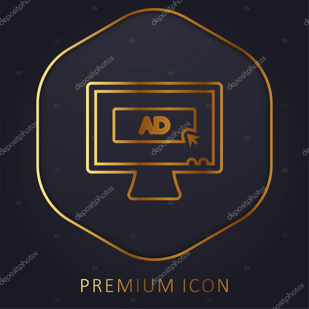 AD Media golden line premium logo or icon