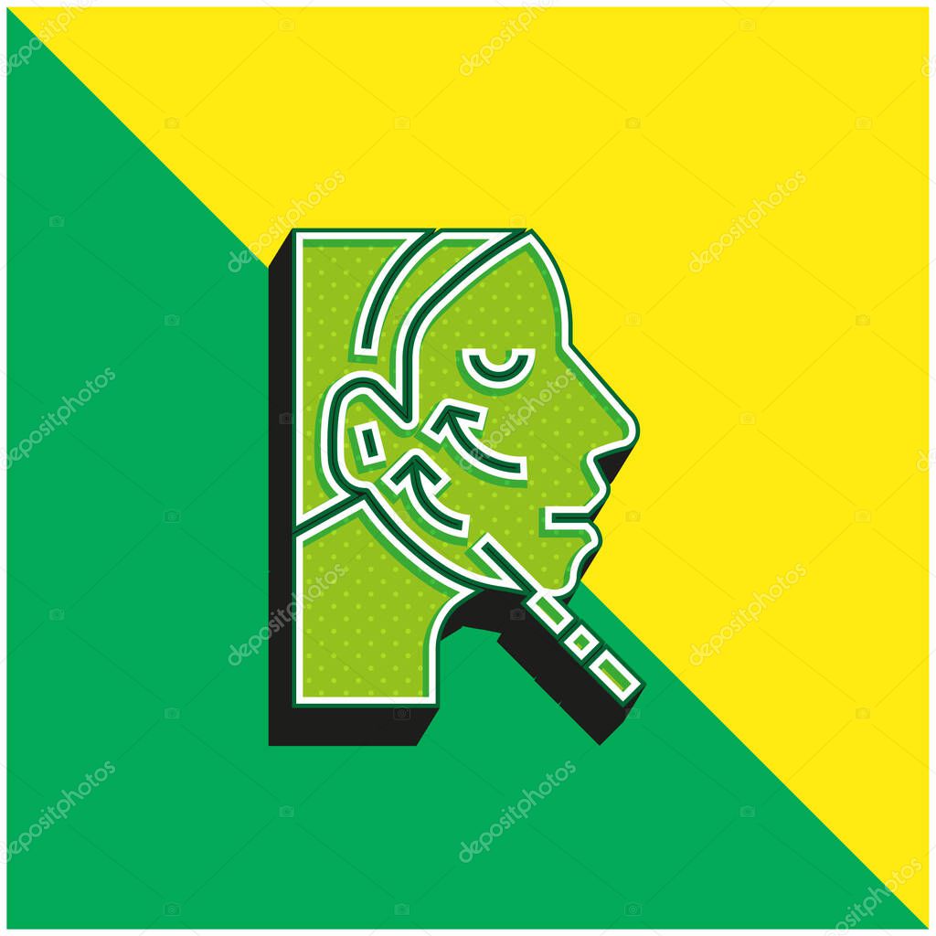 Botox Green and yellow modern 3d vector icon logo