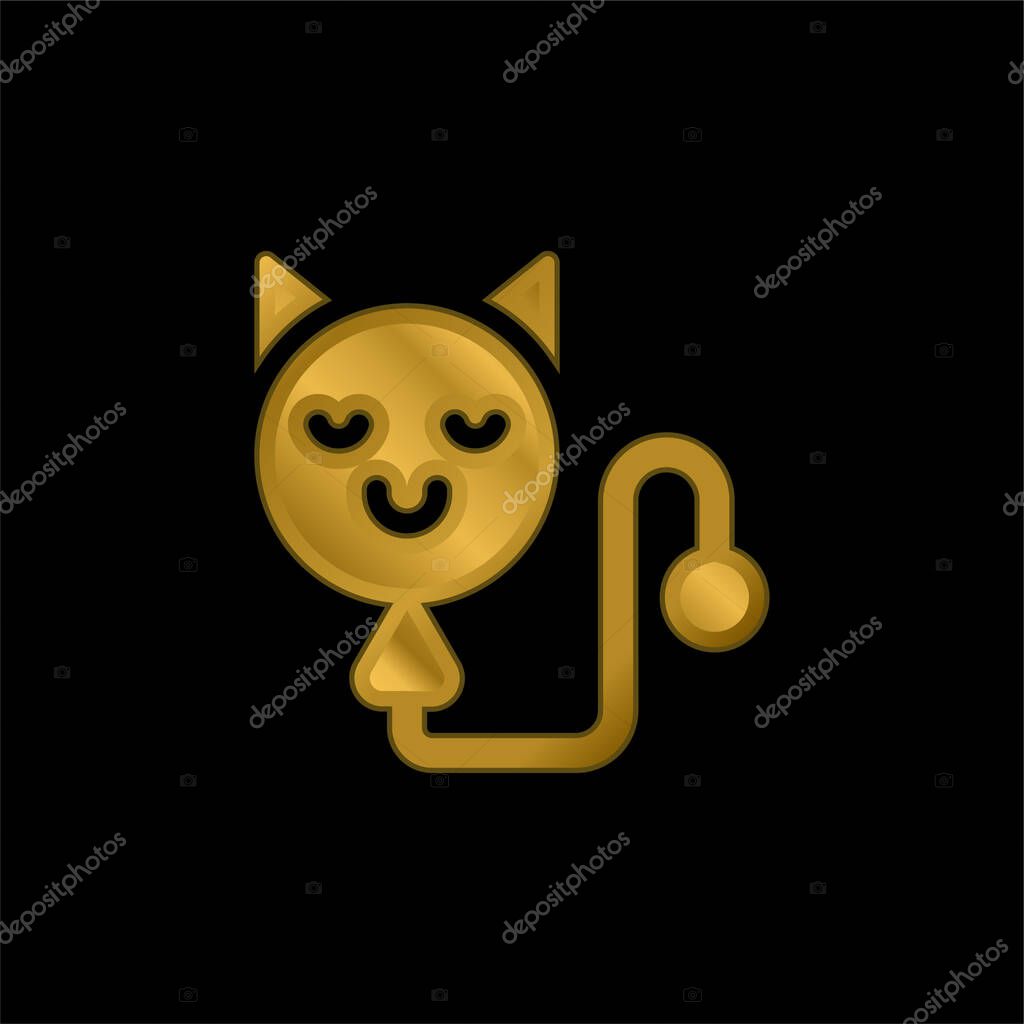 Balloon gold plated metalic icon or logo vector