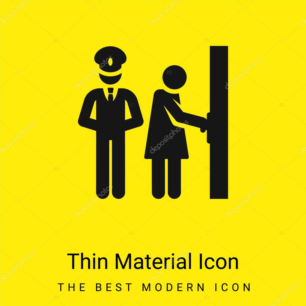 Bodyguard minimal bright yellow material icon
