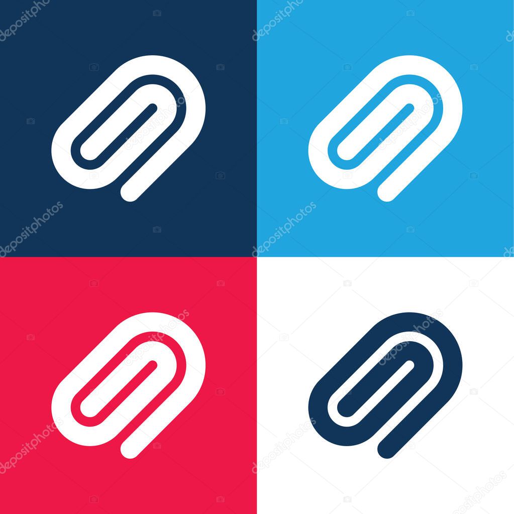 Attach blue and red four color minimal icon set