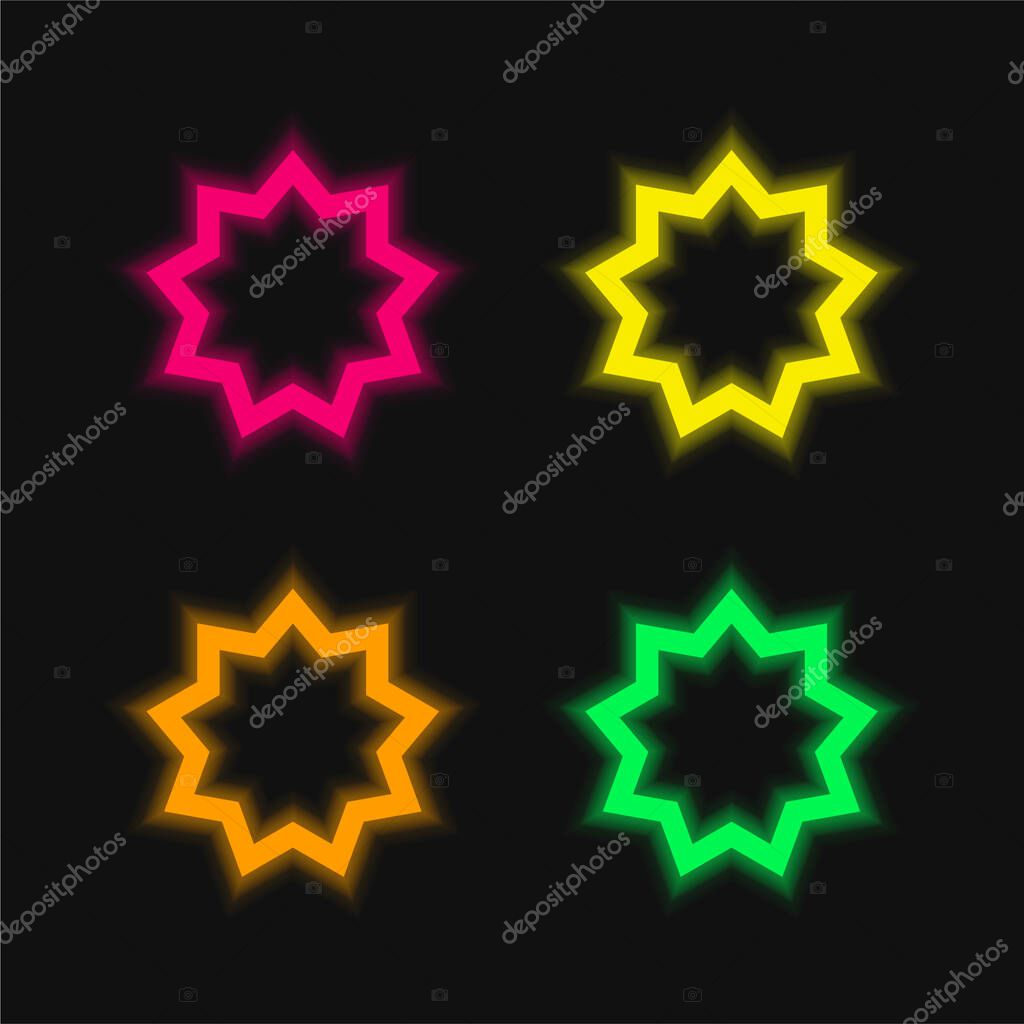 Bah  ? four color glowing neon vector icon