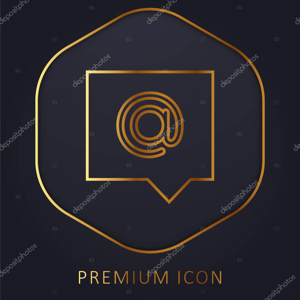 Addres Message golden line premium logo or icon