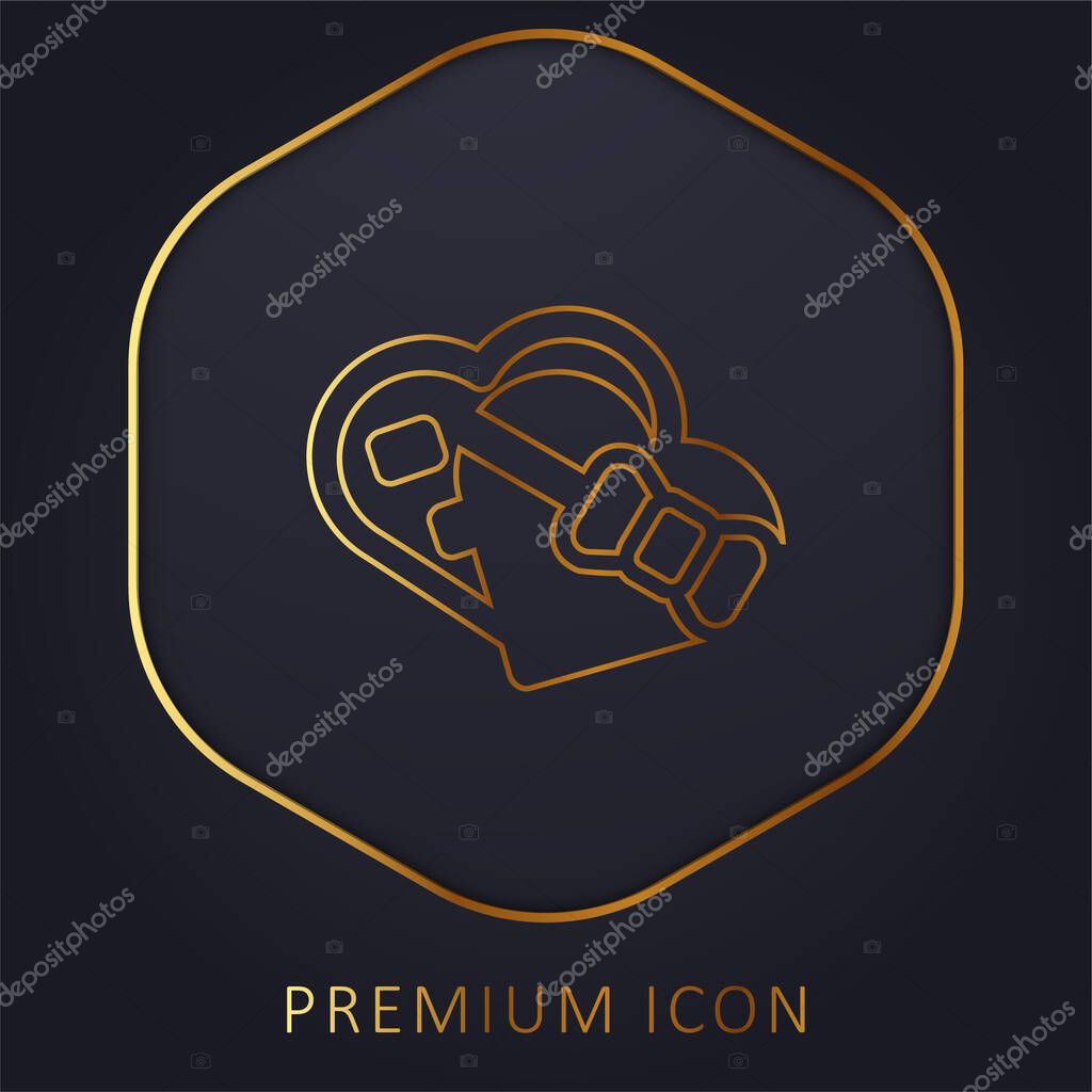 Box golden line premium logo or icon