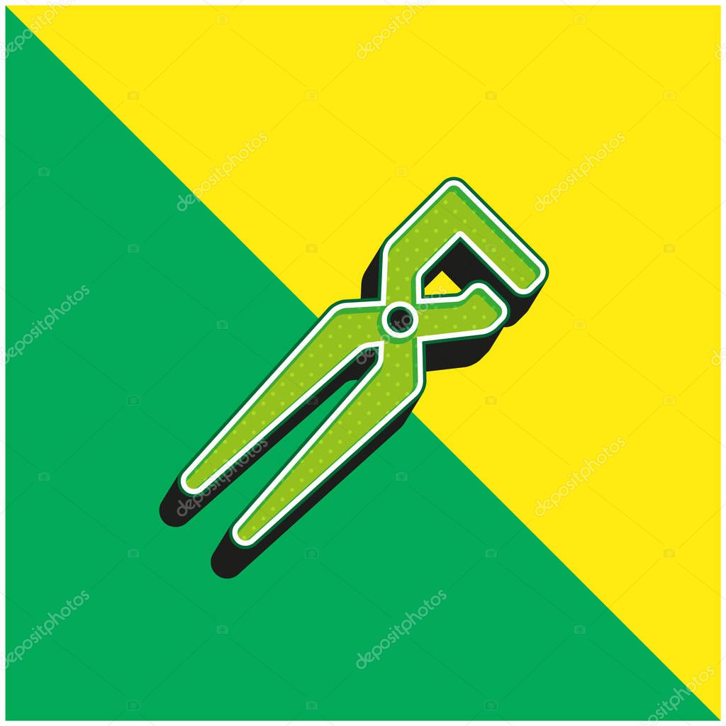Big Clippers Green and yellow modern 3d vector icon logo