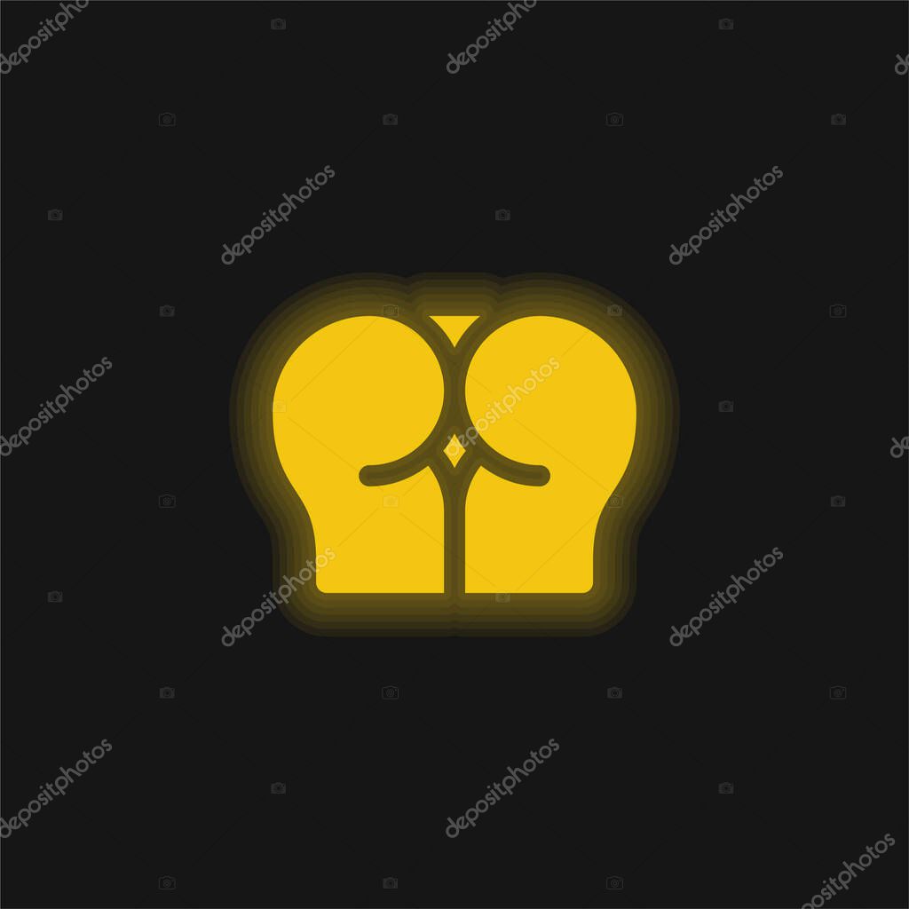Anal yellow glowing neon icon