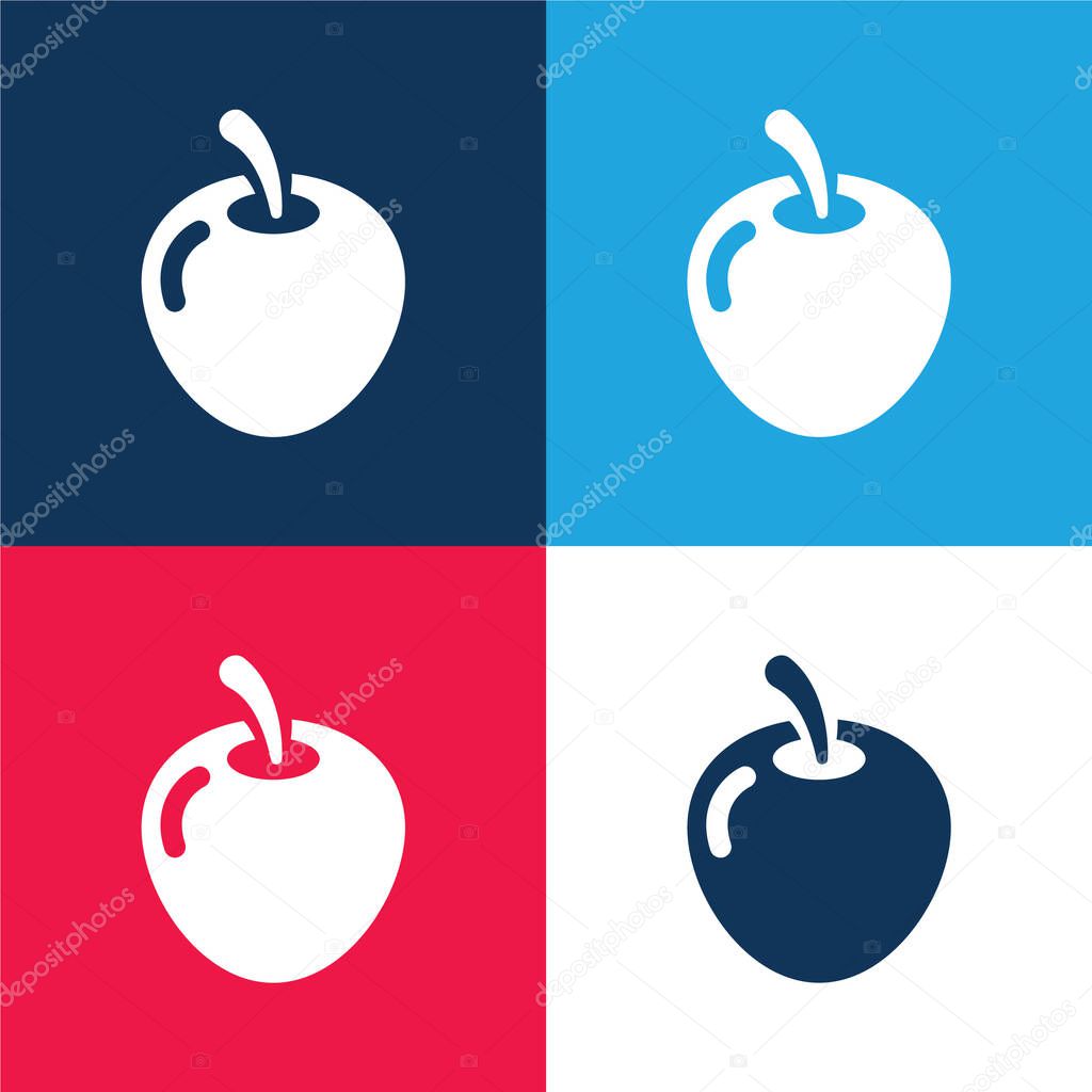 Big Apple blue and red four color minimal icon set