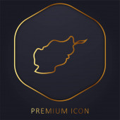 Afghanistan golden line premium logo or icon